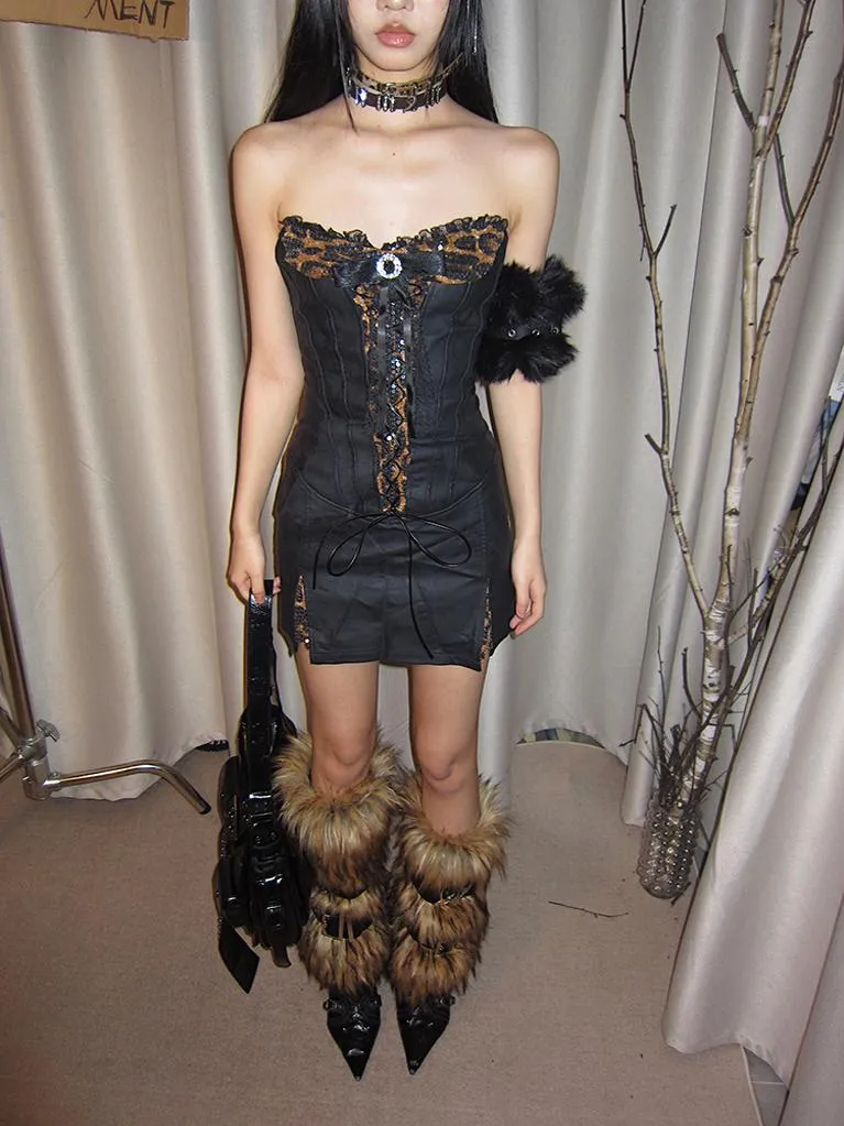 【24s Nov.】Leopard Print Bow Dress
