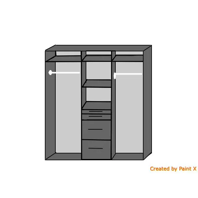 ANITA 3 Doors 4 Drawers Mirrored Wardrobe Oak