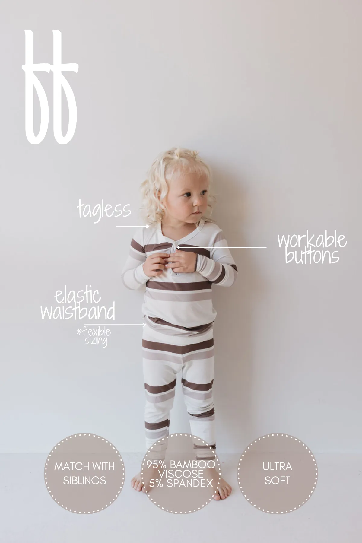 Bamboo Two Piece Pajamas | Woodland Stripes