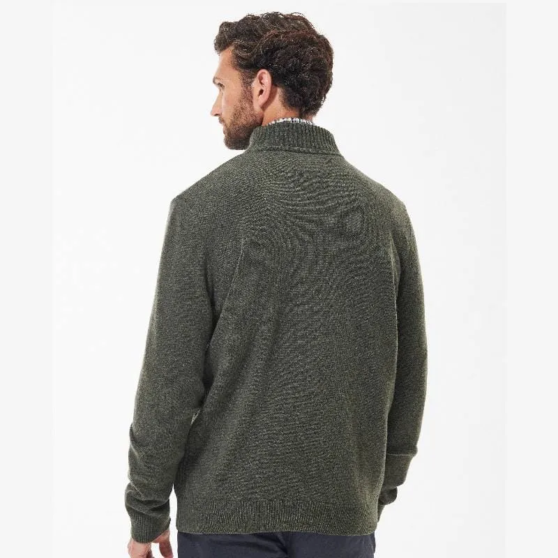 Barbour Nelson Essential Full Zip Mens Jumper - Seaweed