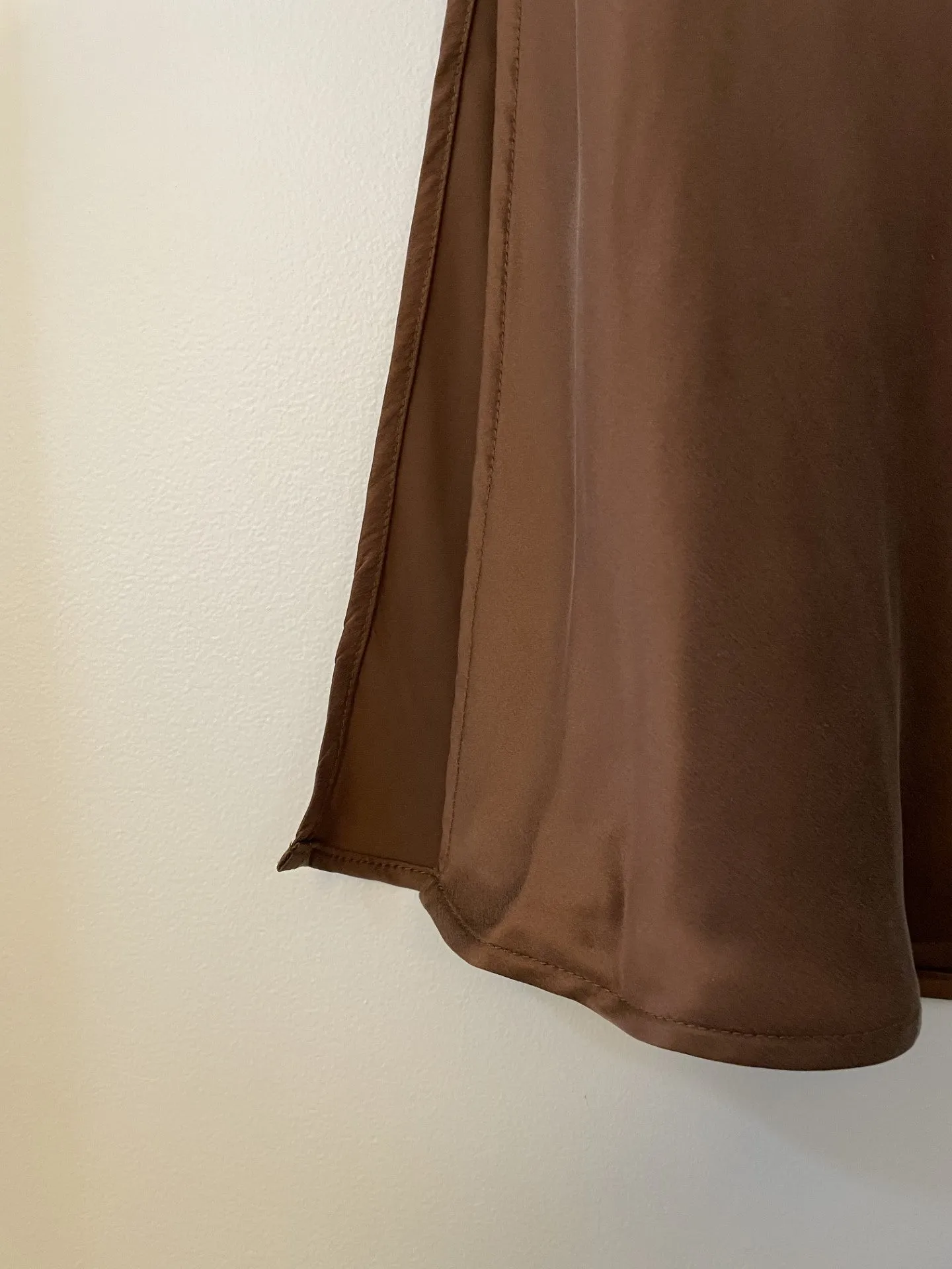 Bias Slip Skirt in Nutmeg