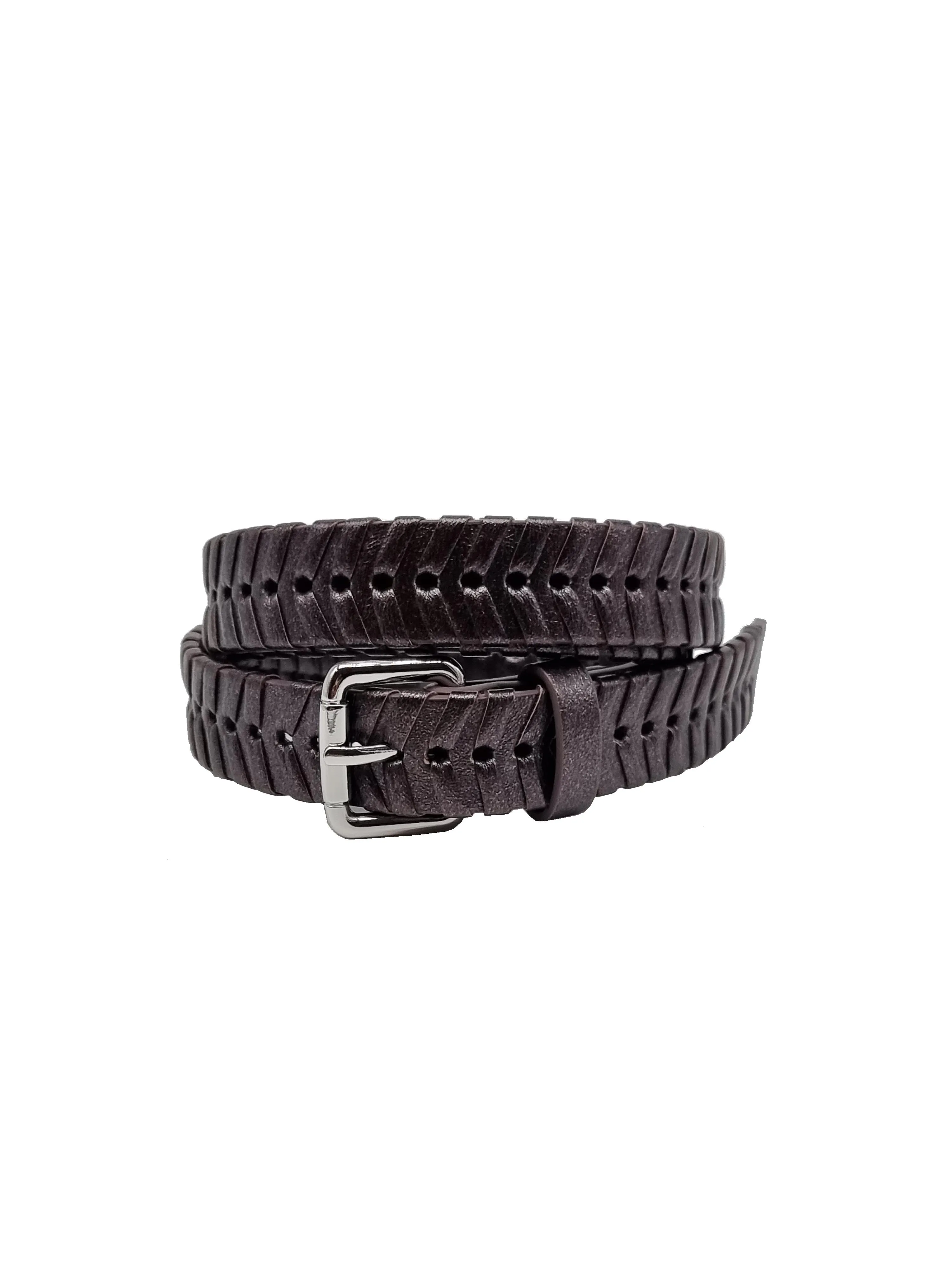 BRADLEY WOVEN BELT IN GUNMETAL