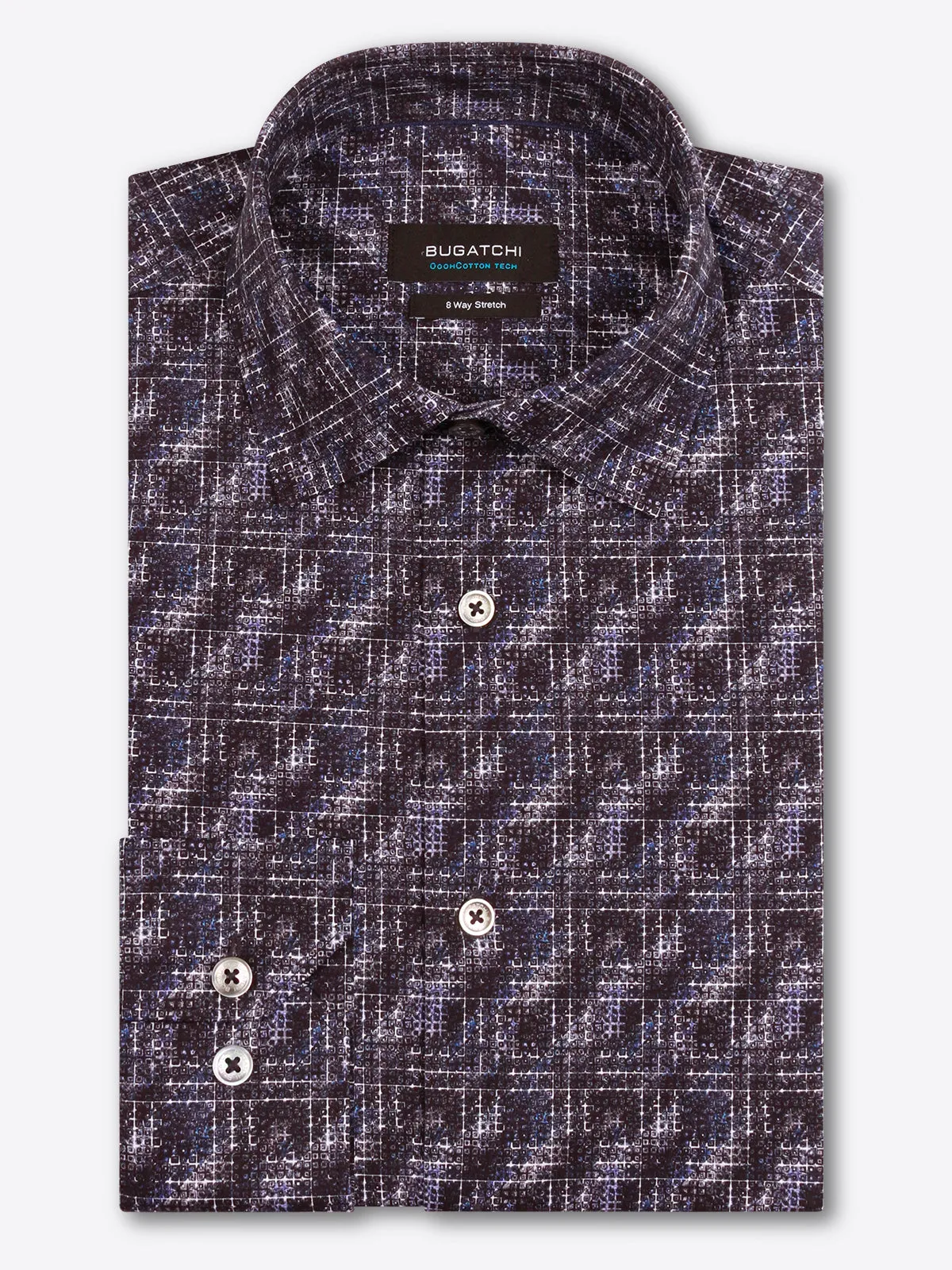 BUGATCHI Grid Block OoohCotton® Shirt