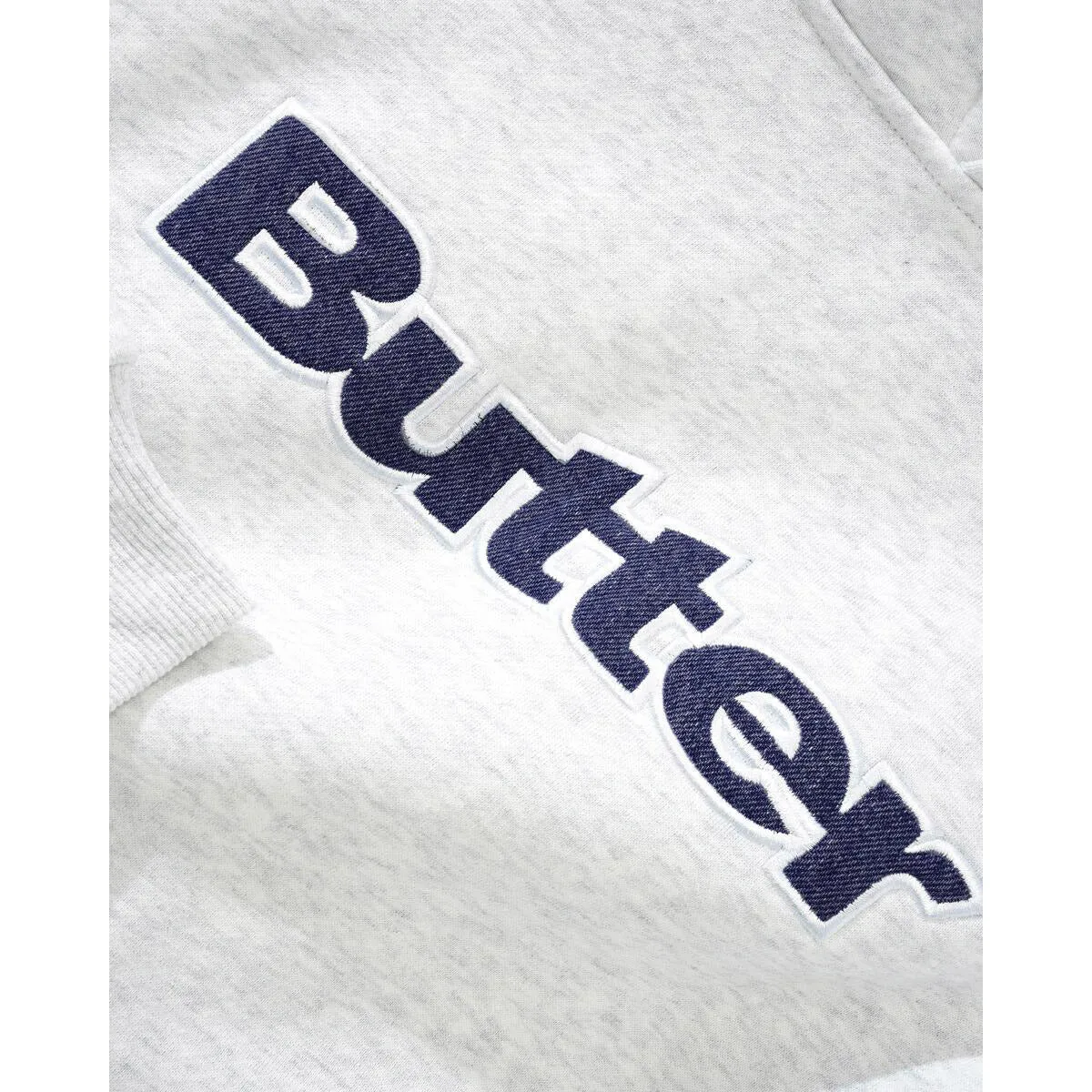 Butter Goods - Logo Denim Applique Hoodie Ash