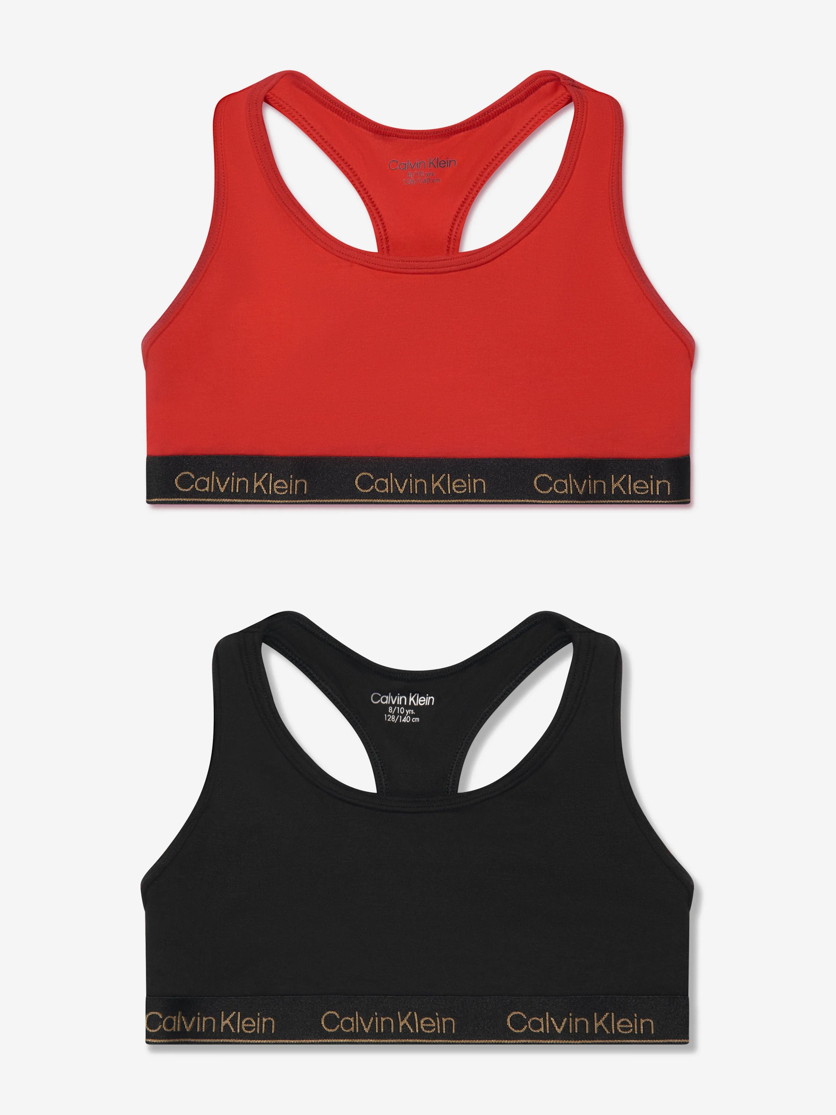 Calvin Klein Girls 2 Pack Bralette Set in Red