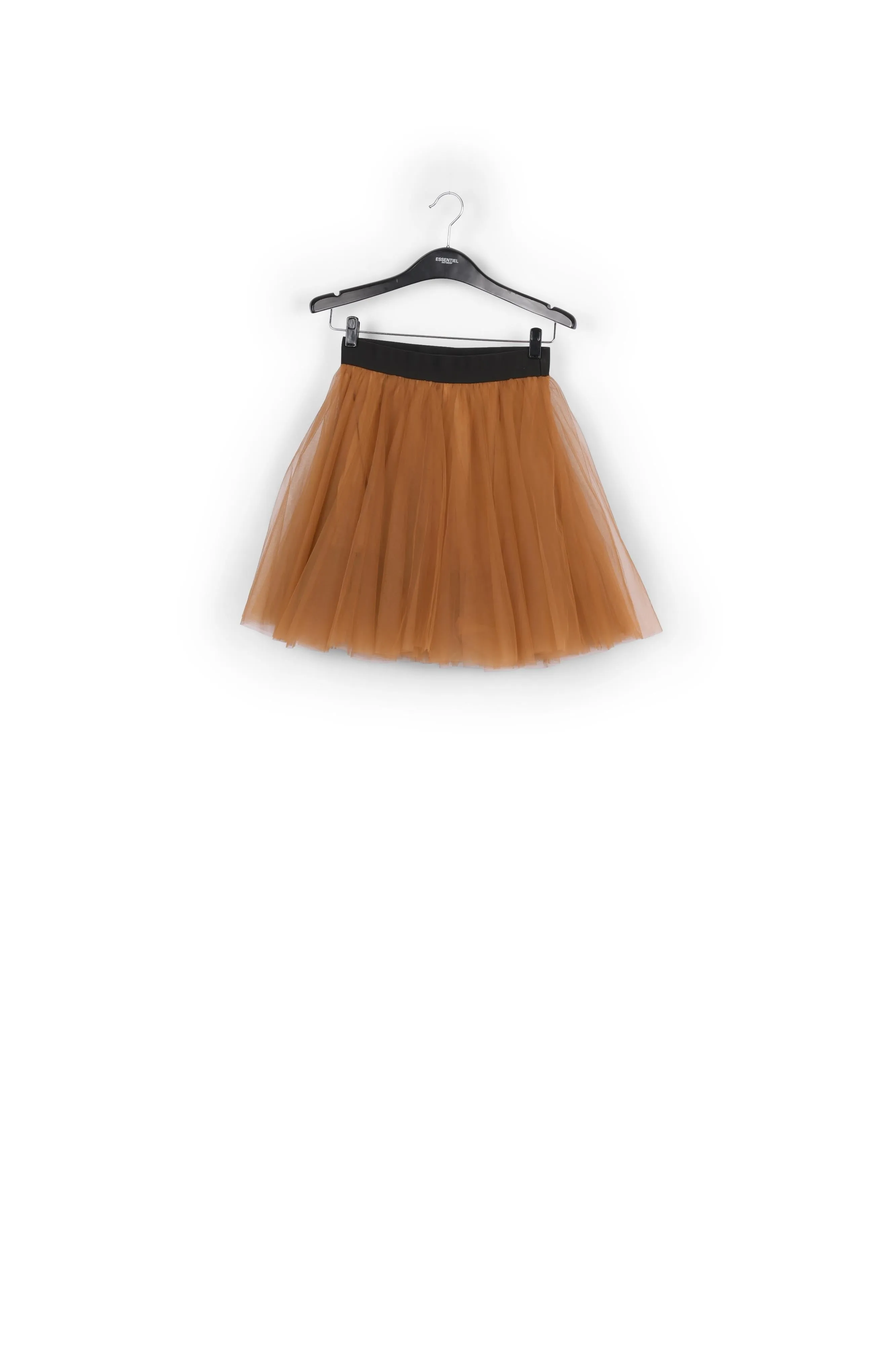 Camel tulle mini skirt