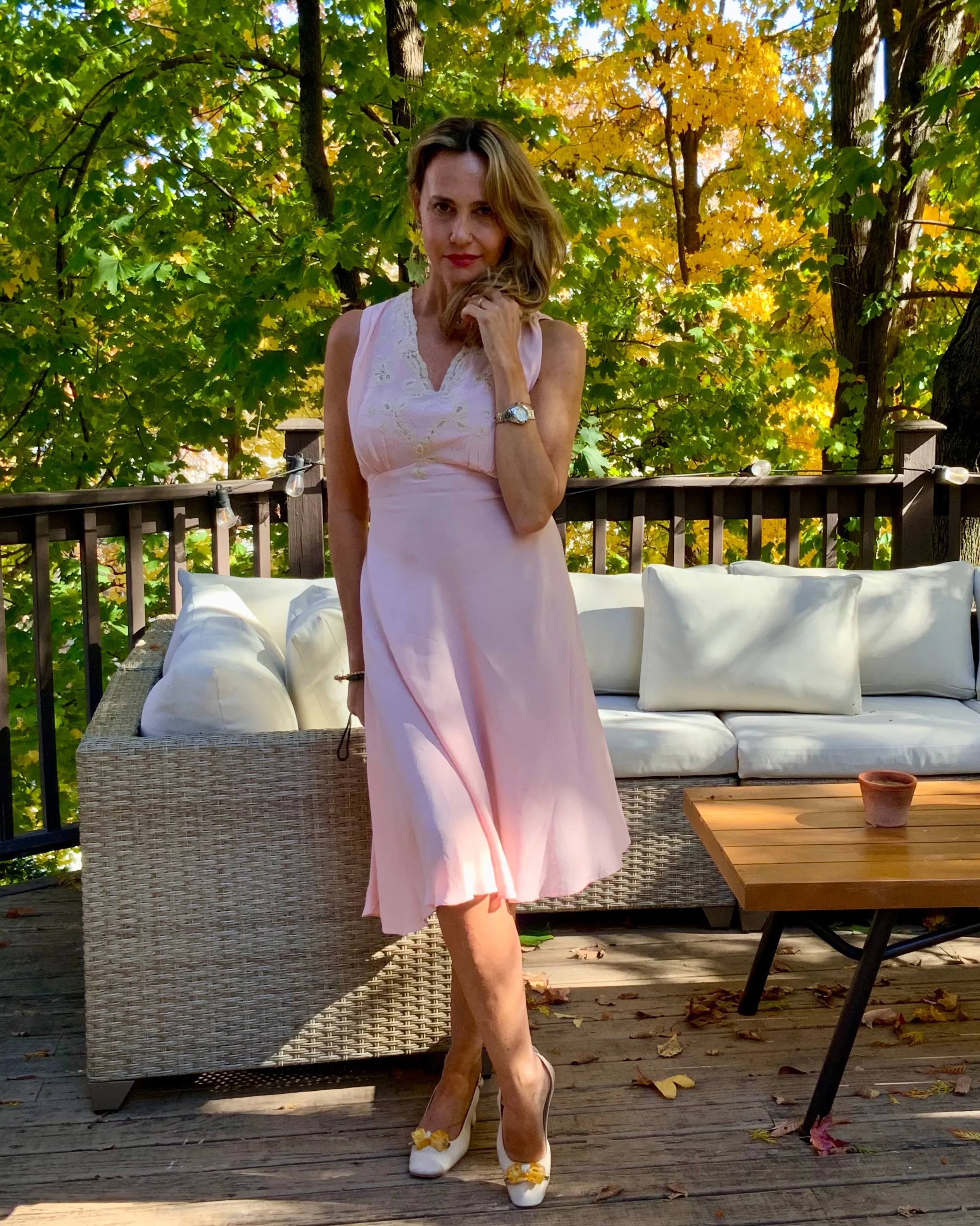 Chiffon Slip Dress - 40s