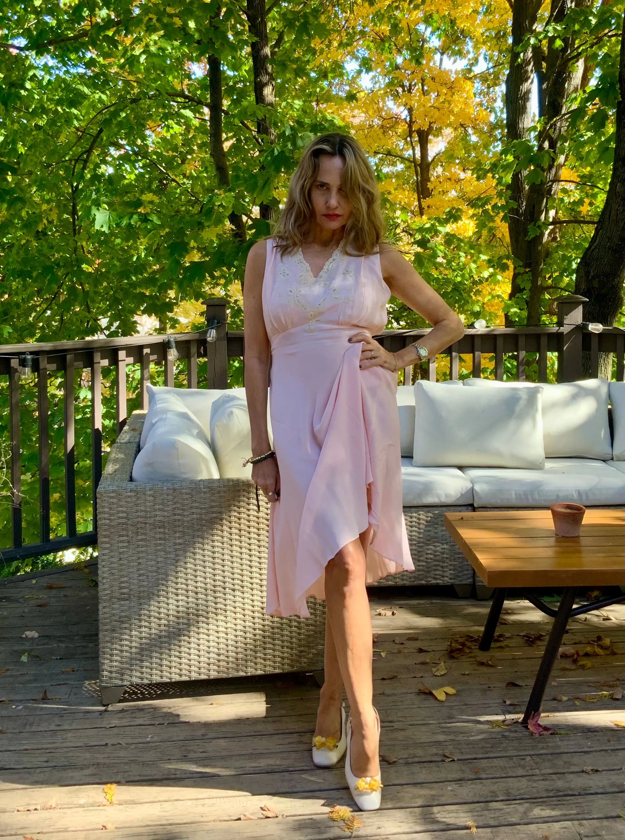 Chiffon Slip Dress - 40s