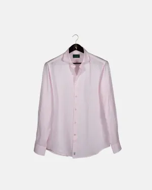 Classic Pink Linen-Blend Shirt