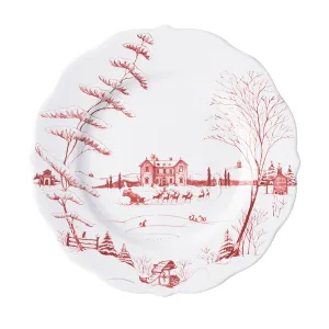 Country Estate Winter Frolic Dinner Plate Ruby