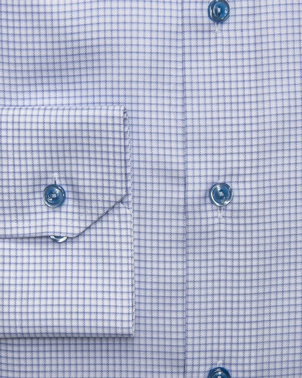 Dark and Sky Blue Micro Check Dress Shirt