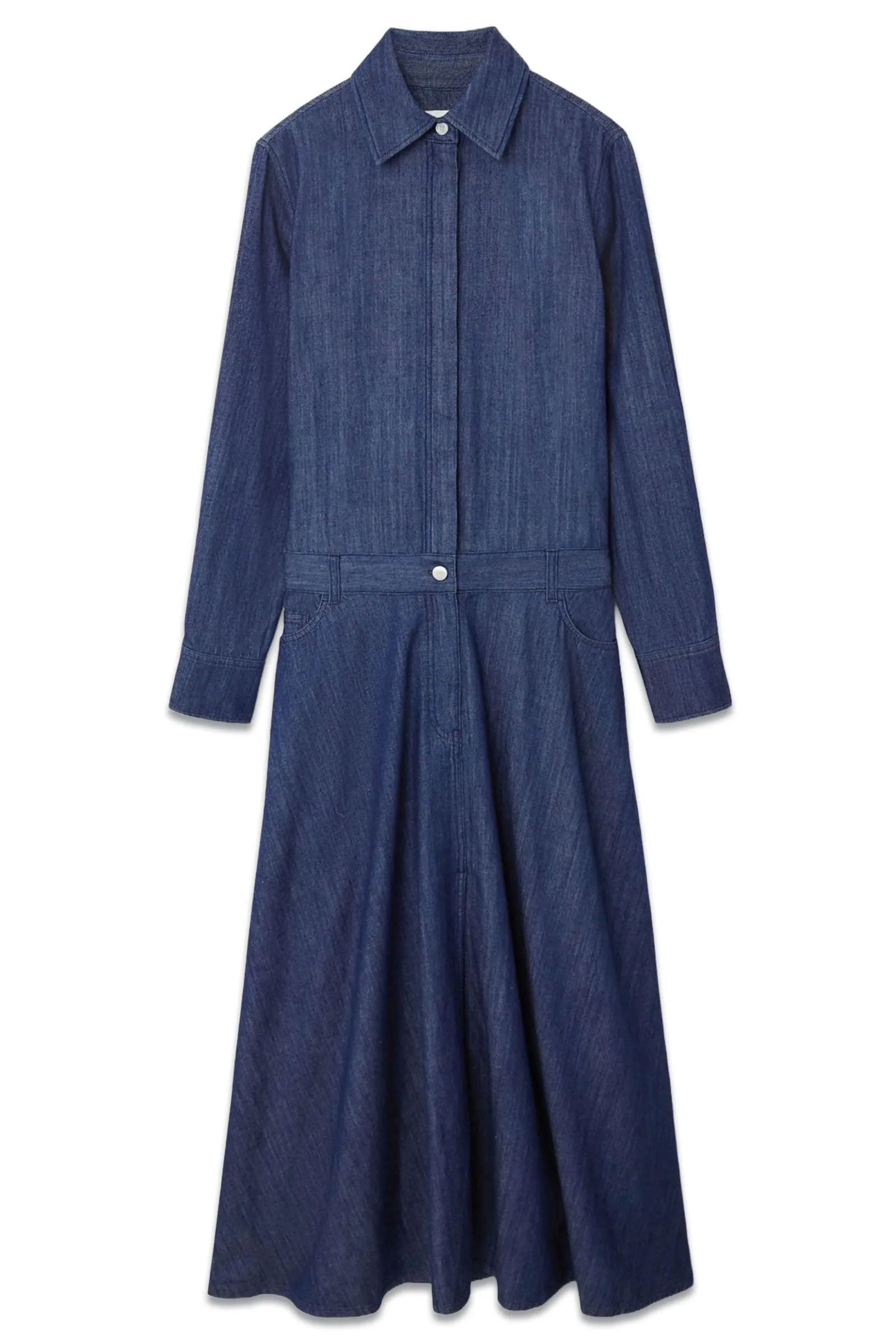 Denim Midi Shirt Dress