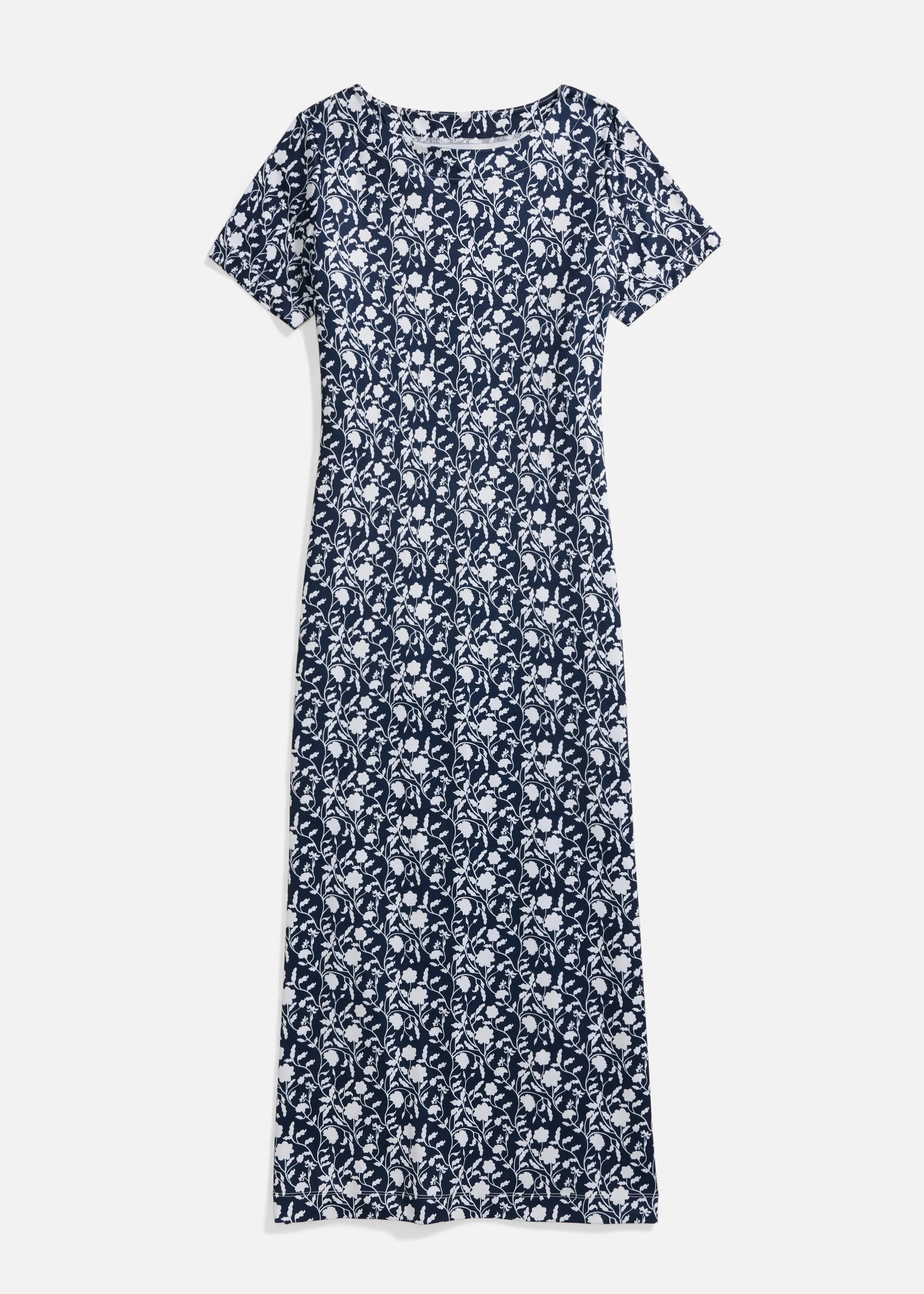 Devon Maxi Dress in Luxe Stretch (Midnight Floral)