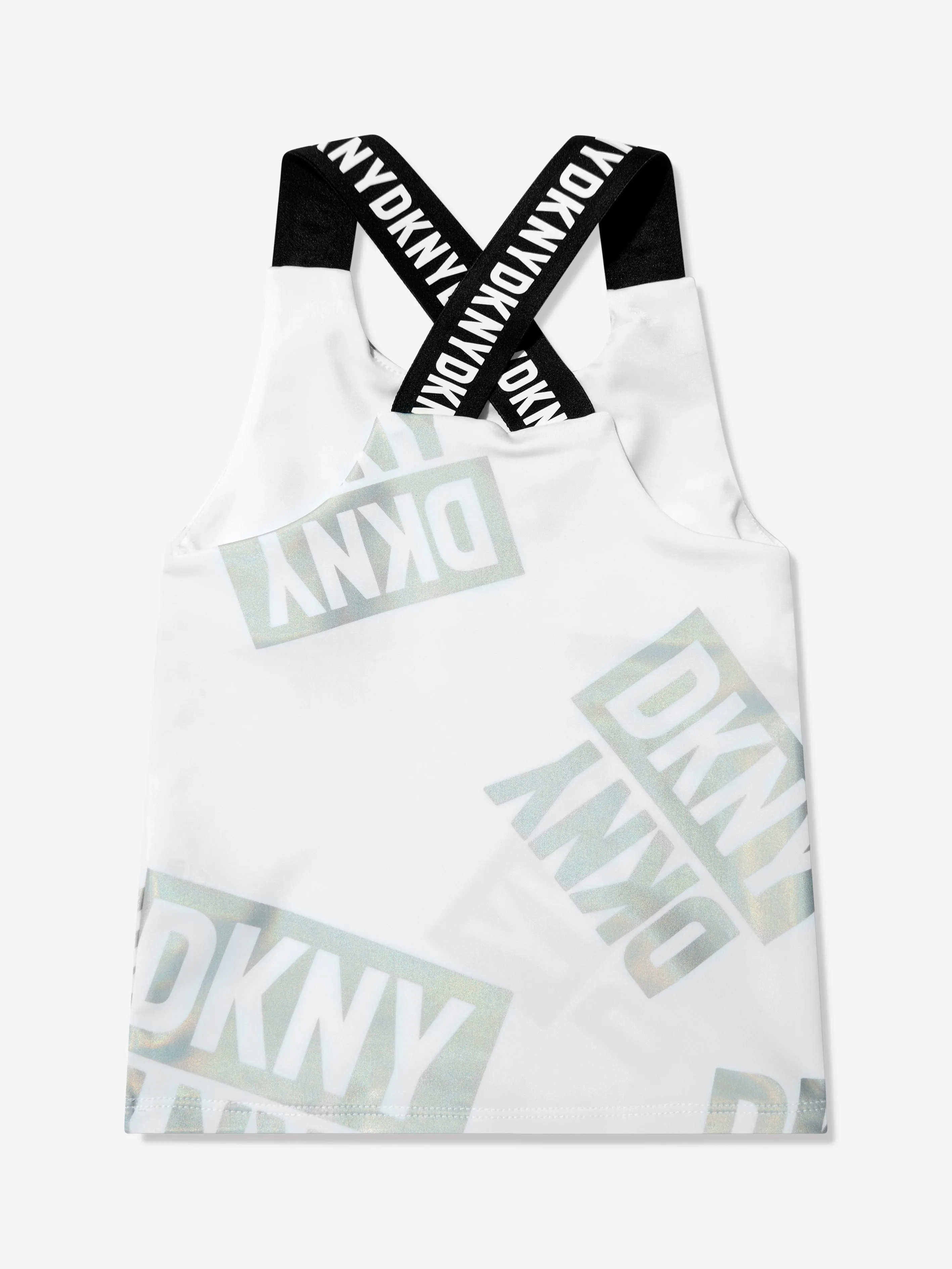 DKNY Girls Elasticated Strap Tank Top in White