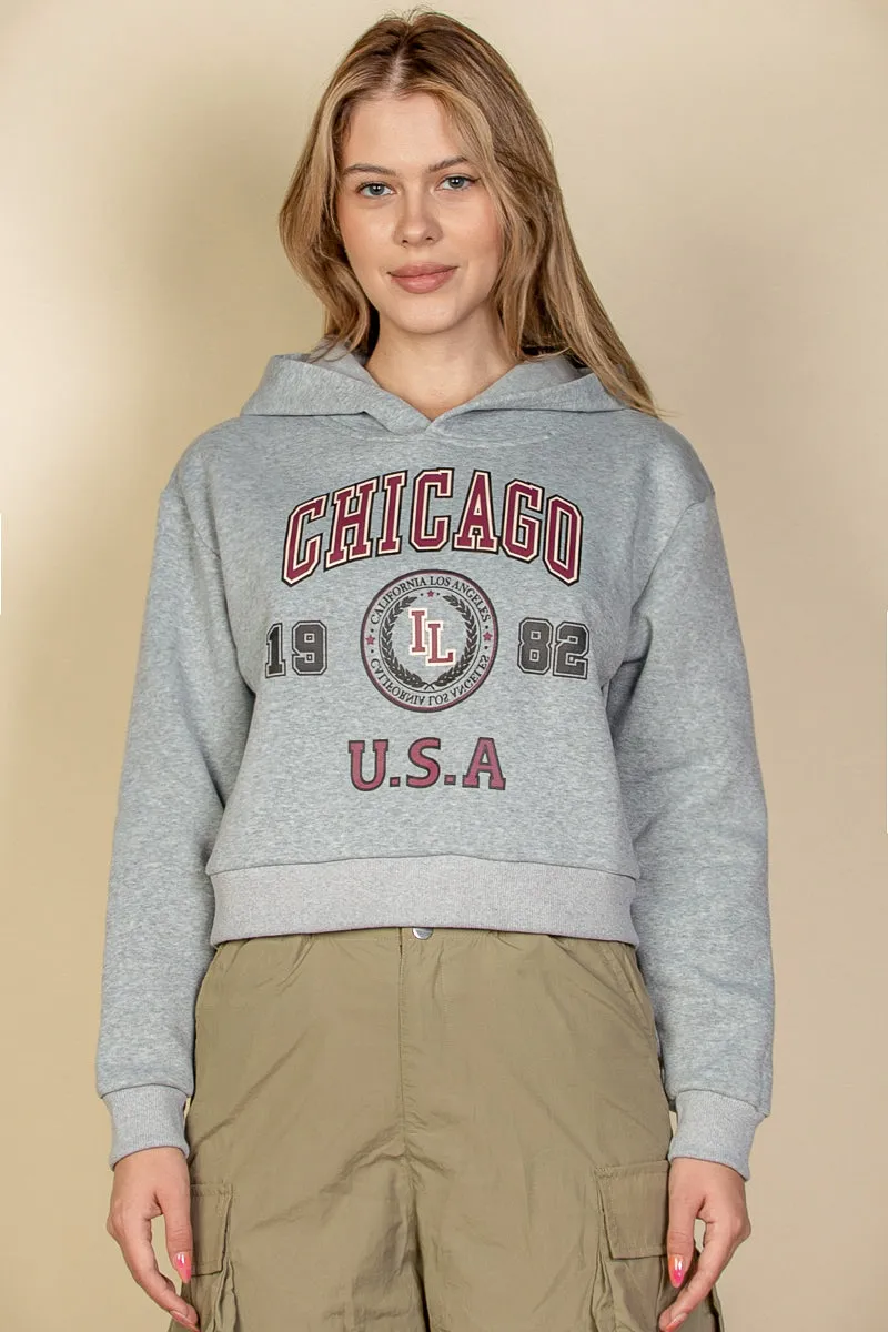 Graphic Drop Shoulder Pull Over Hoodie