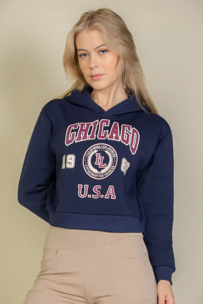 Graphic Drop Shoulder Pull Over Hoodie