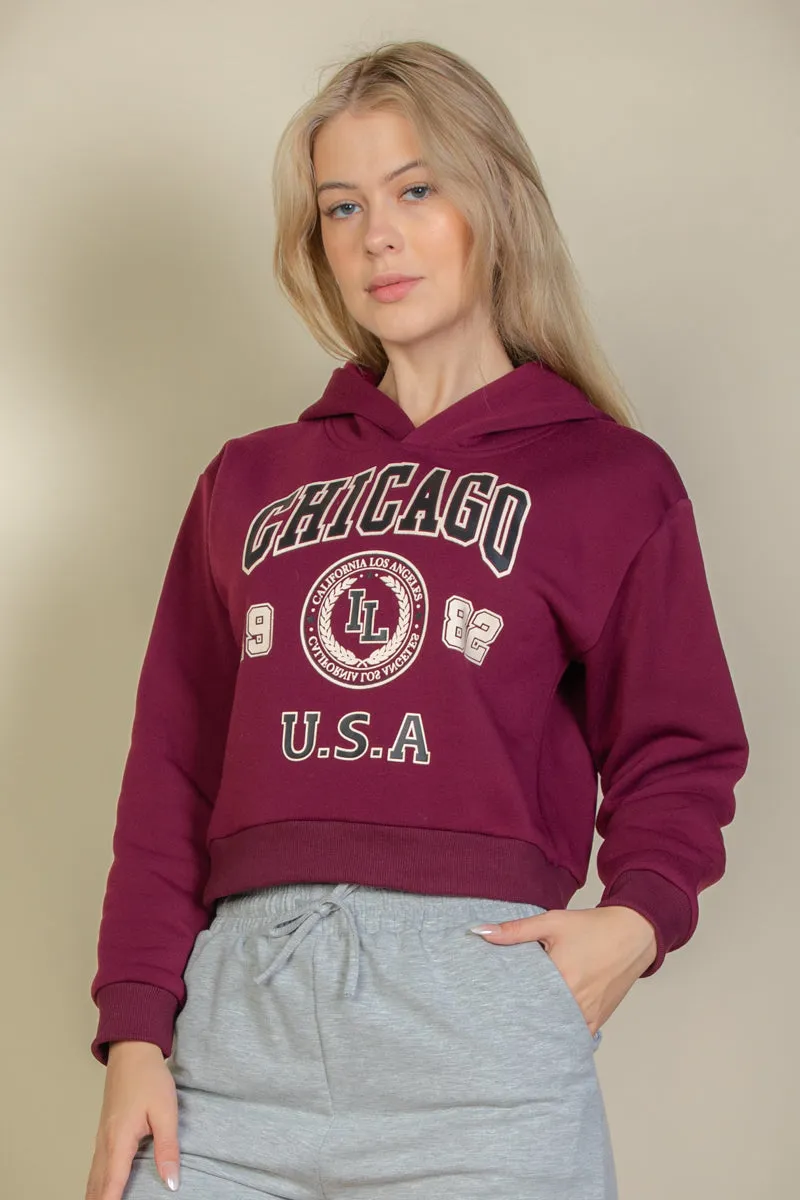 Graphic Drop Shoulder Pull Over Hoodie
