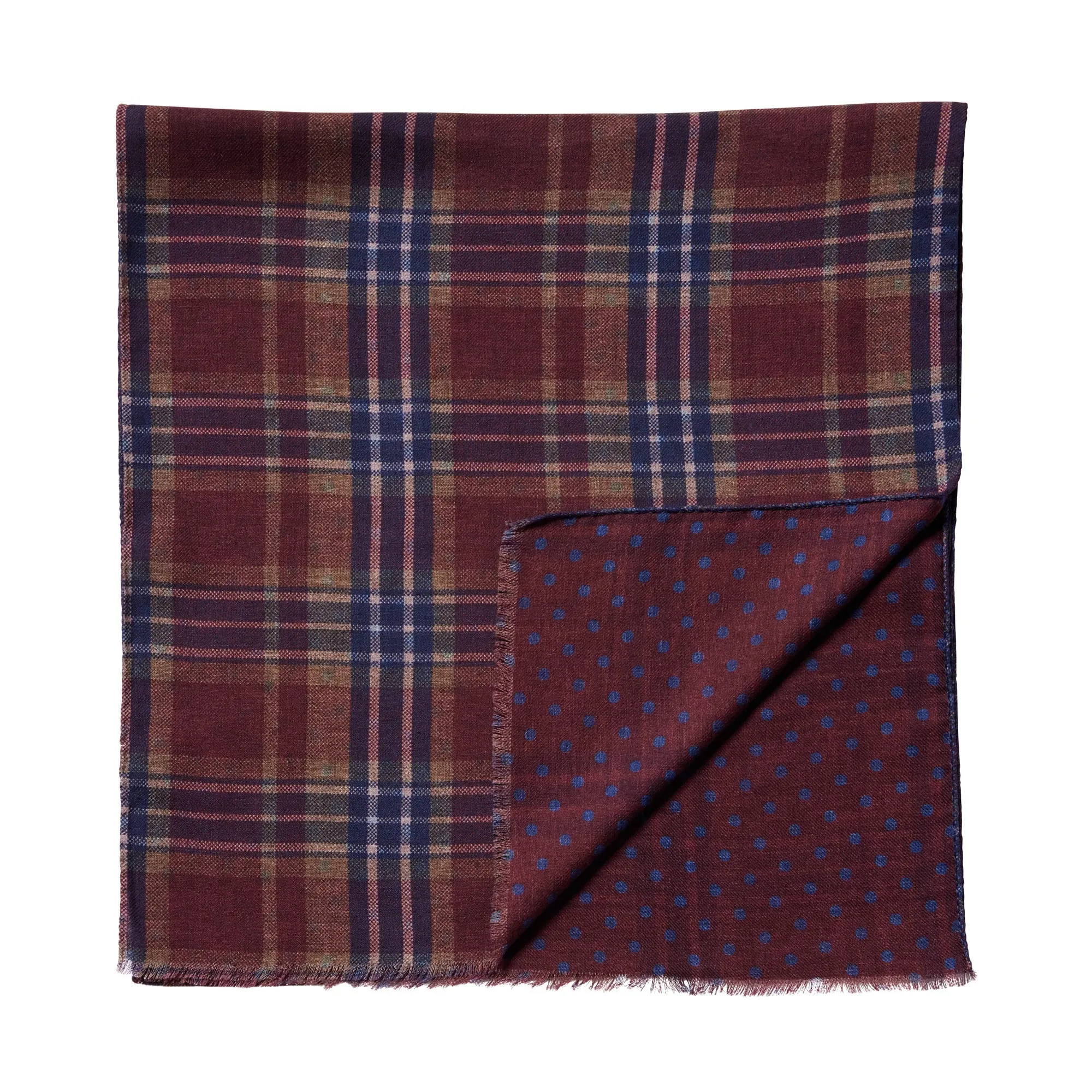 HENRY SARTORIAL X CANTINI Wool Scarf DARK RED