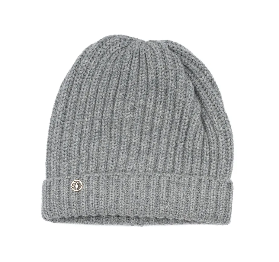 Knitted Cashmere Hat Grey