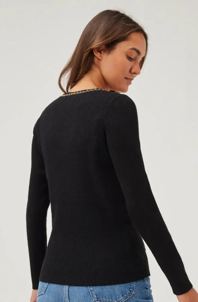Leo & Ugo black rib cardi