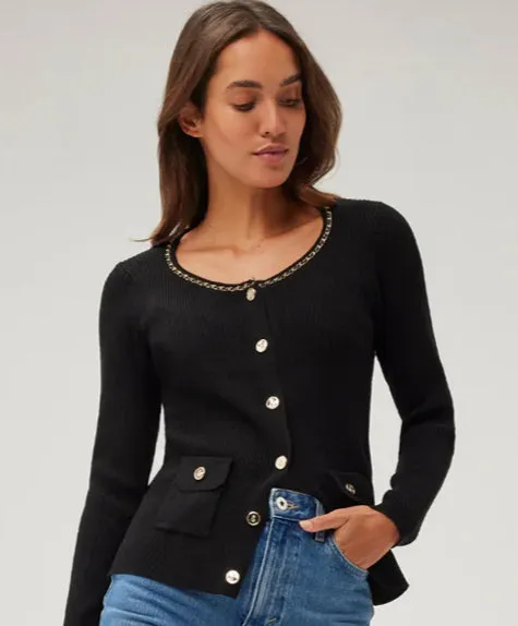 Leo & Ugo black rib cardi