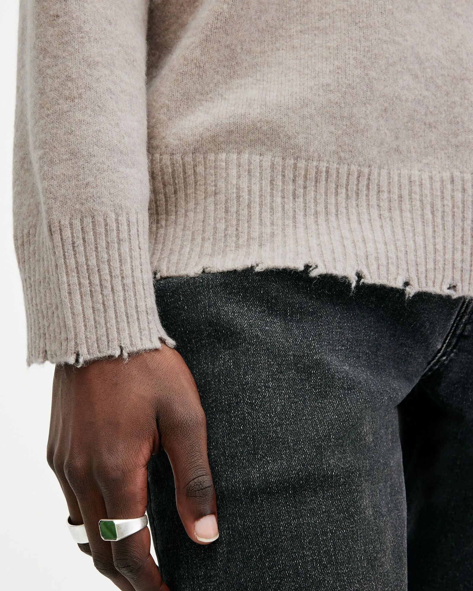 Luka Recycled Distressed Crew Neck Jumper