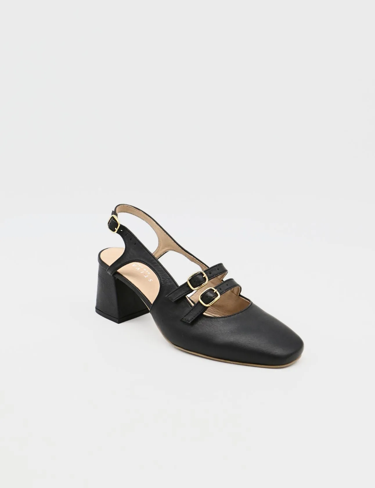 Marie mary janes in black leather womens shoes