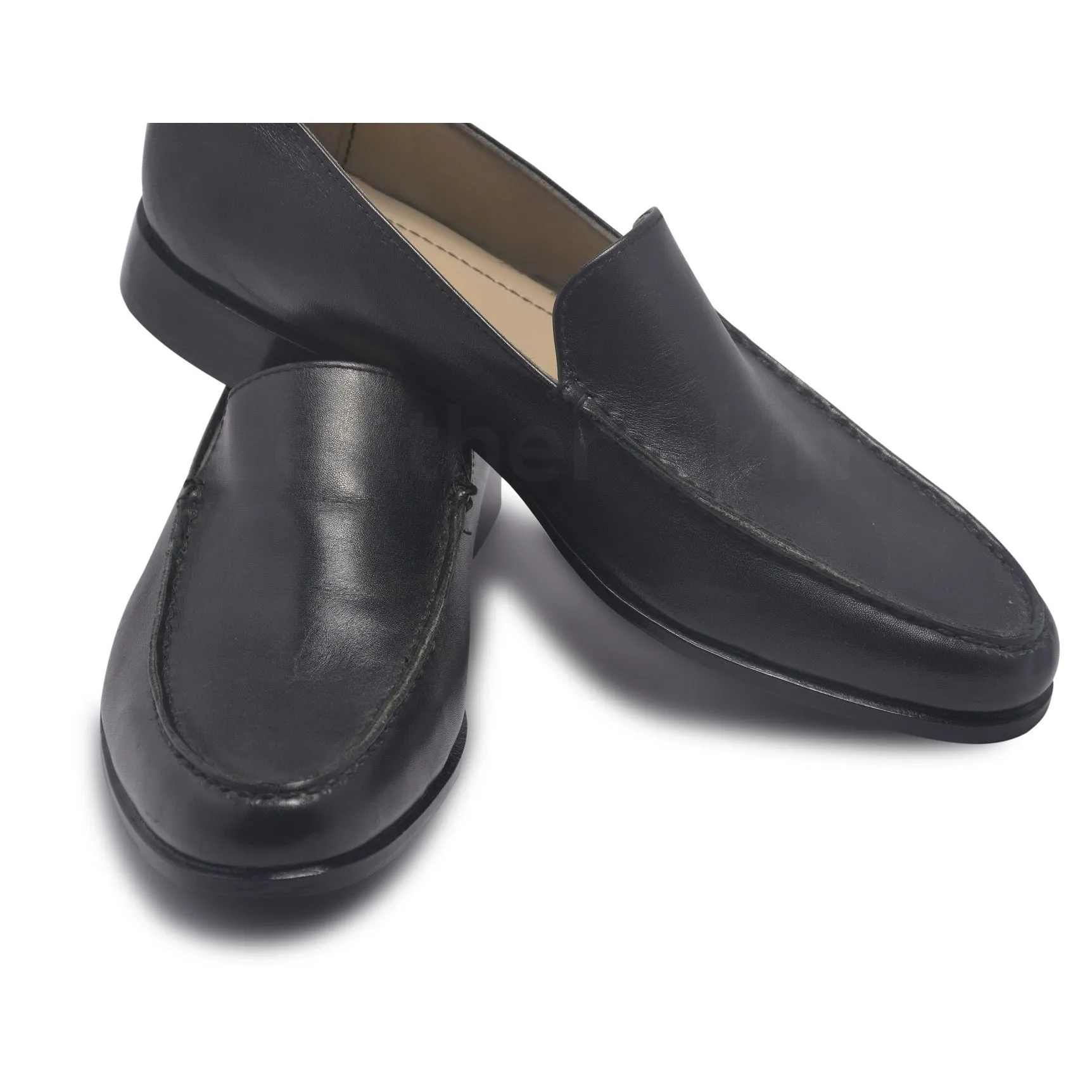 Mens Black Slip On Loafer Leather Shoes