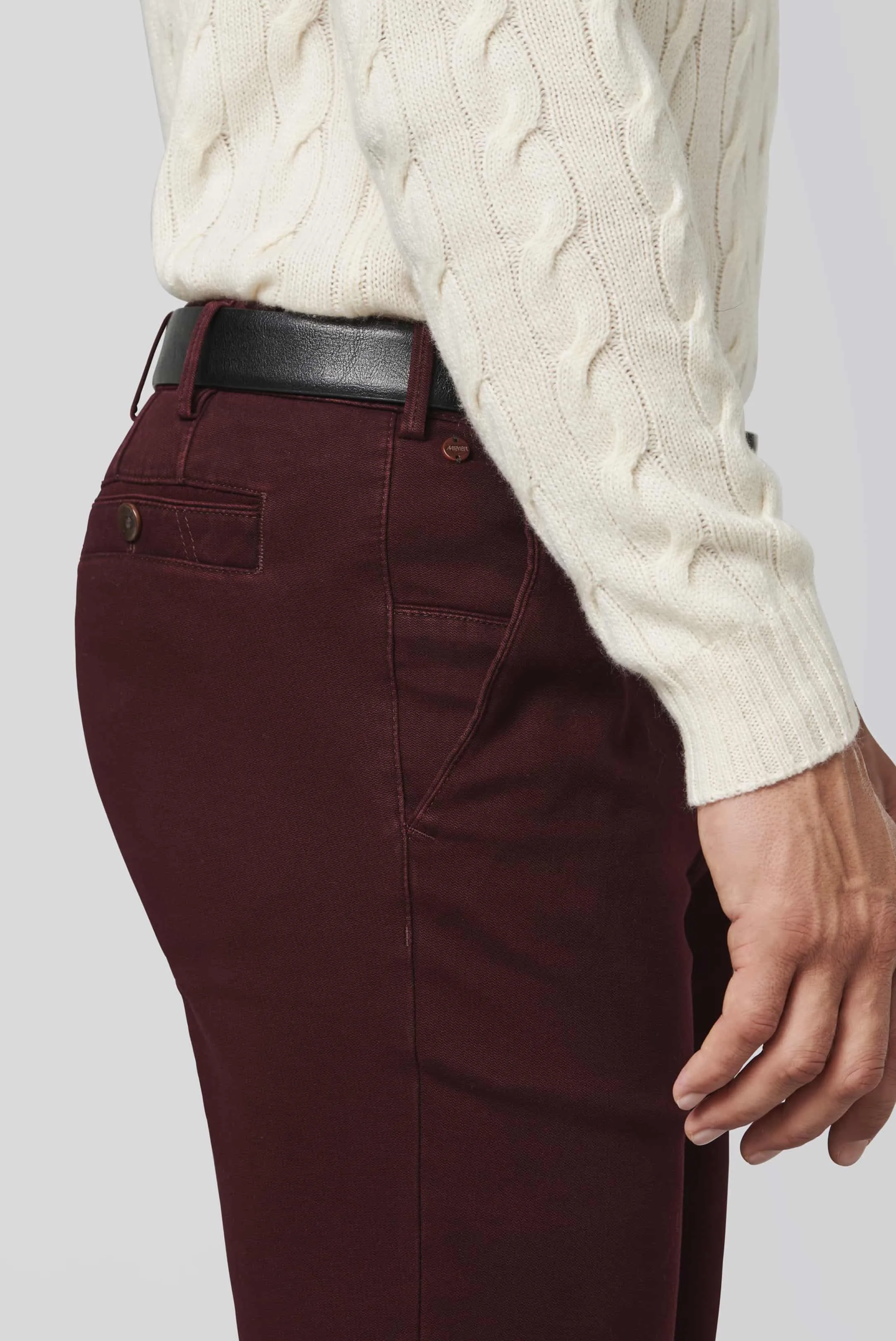 Meyer Luxurious Organic Cotton Chinos - Burgundy