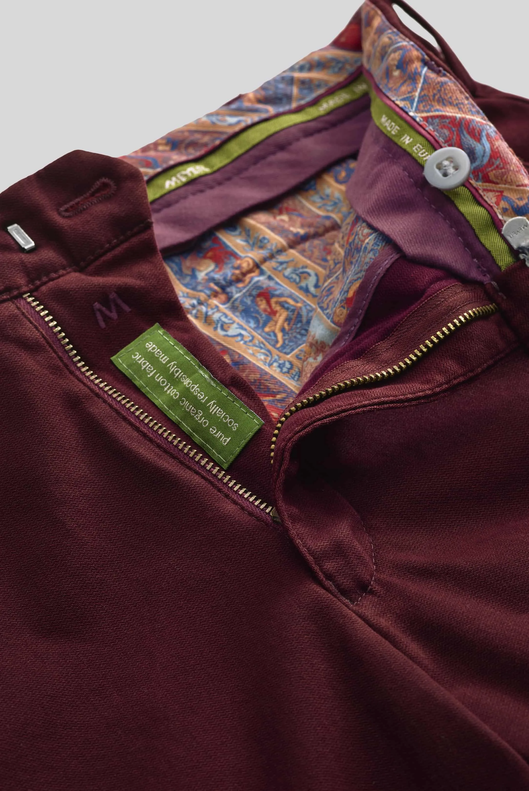 Meyer Luxurious Organic Cotton Chinos - Burgundy