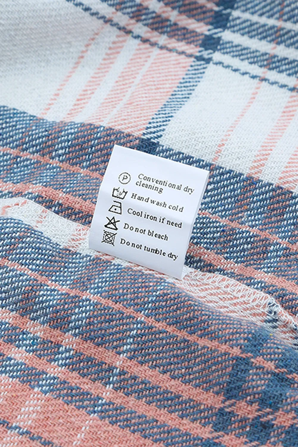 Pink Black Plaid Flap Pockets Shacket
