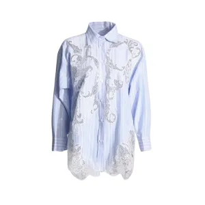 Pre Order:  Lace Hollow Out Splicing Loose Shirt