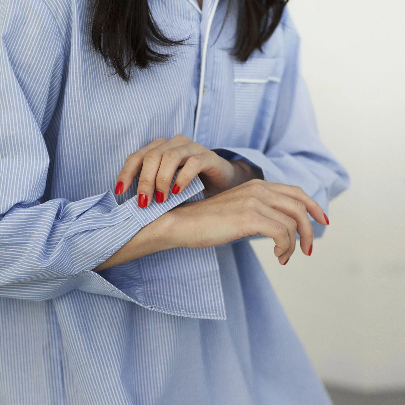 PYJAMAS SHIRT DRESS // BLUE STRIPE