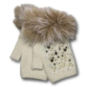 Rhinestone Fingerless Gloves