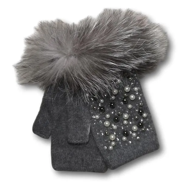 Rhinestone Fingerless Gloves