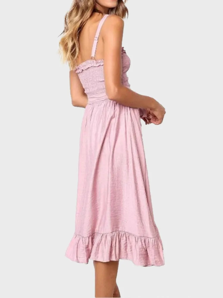 Ruffled Suspenders Dress