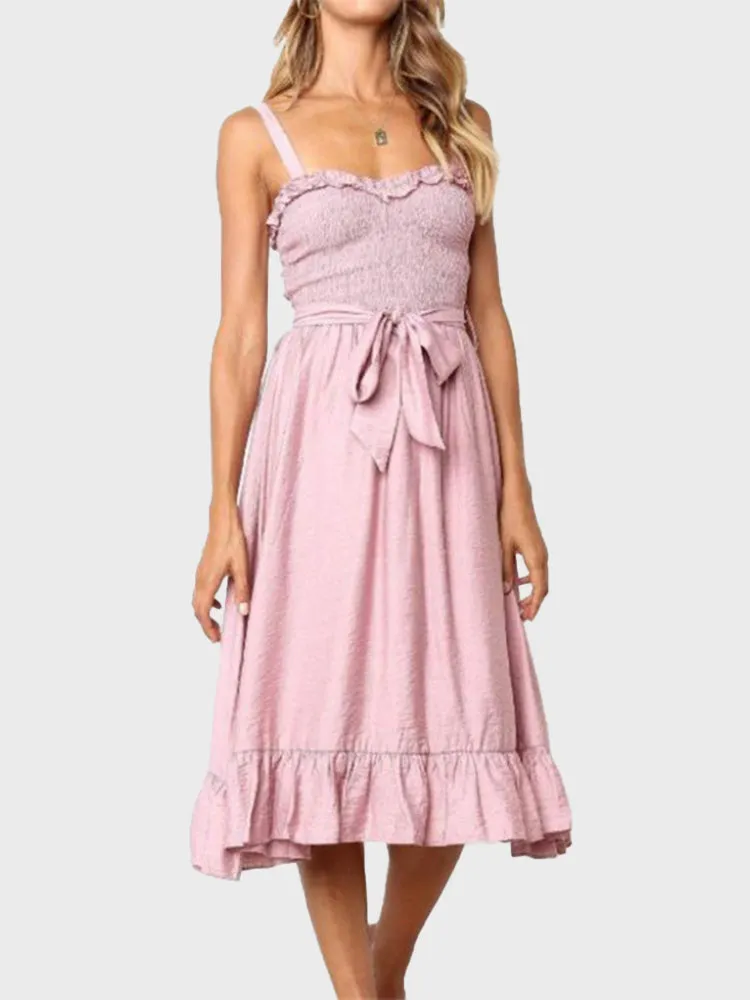 Ruffled Suspenders Dress