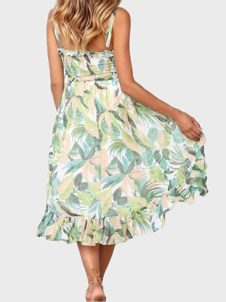 Ruffled Suspenders Dress