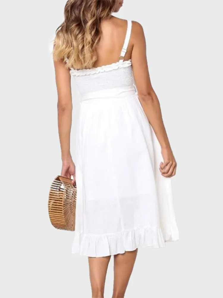 Ruffled Suspenders Dress