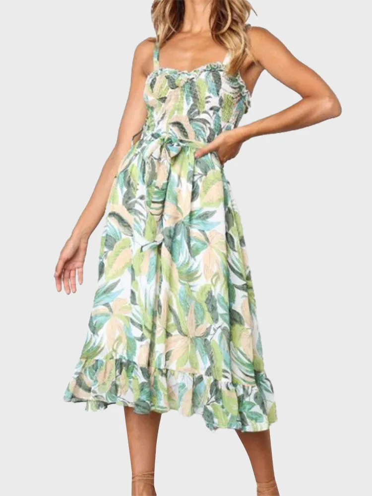 Ruffled Suspenders Dress