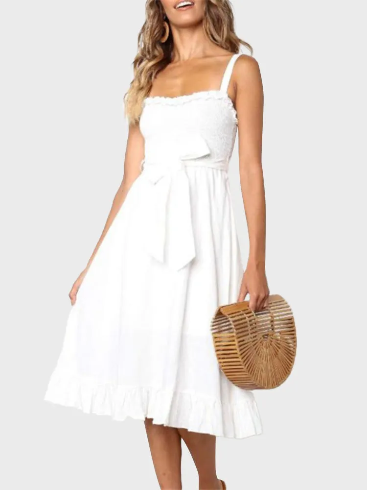 Ruffled Suspenders Dress