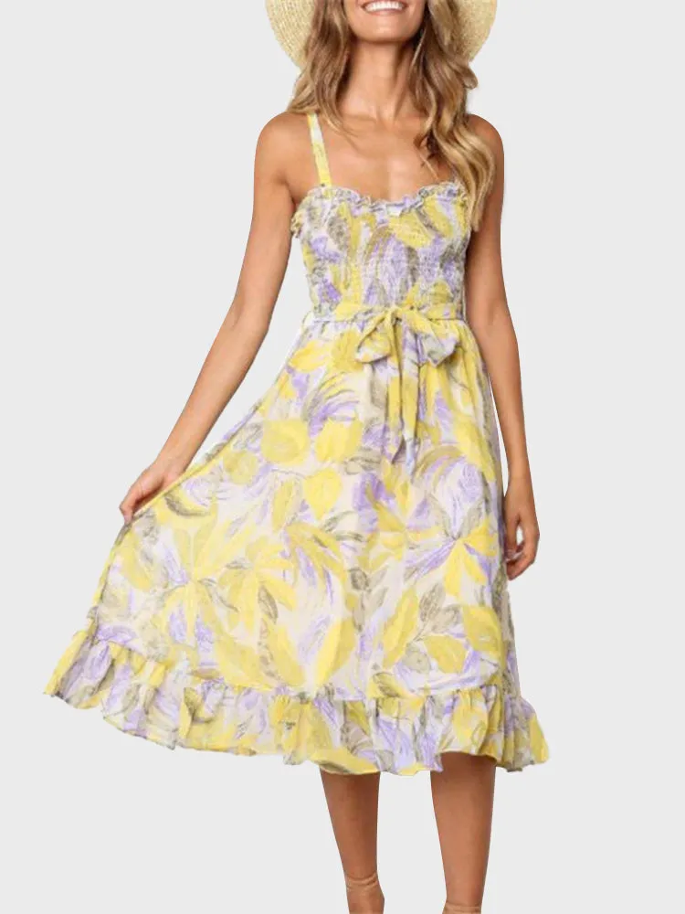 Ruffled Suspenders Dress