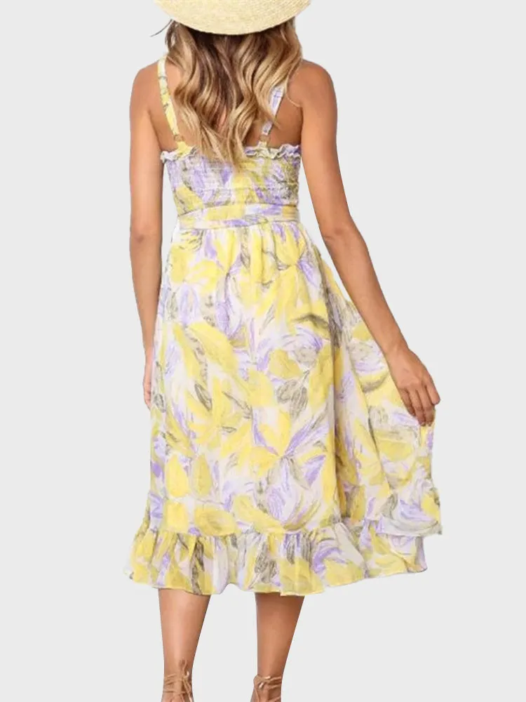 Ruffled Suspenders Dress