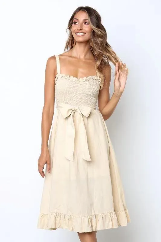 Ruffled Suspenders Dress