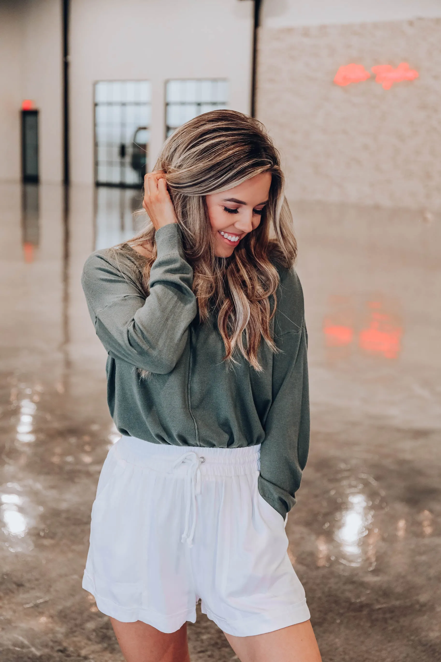 Santana V-Neck Sweater - Olive