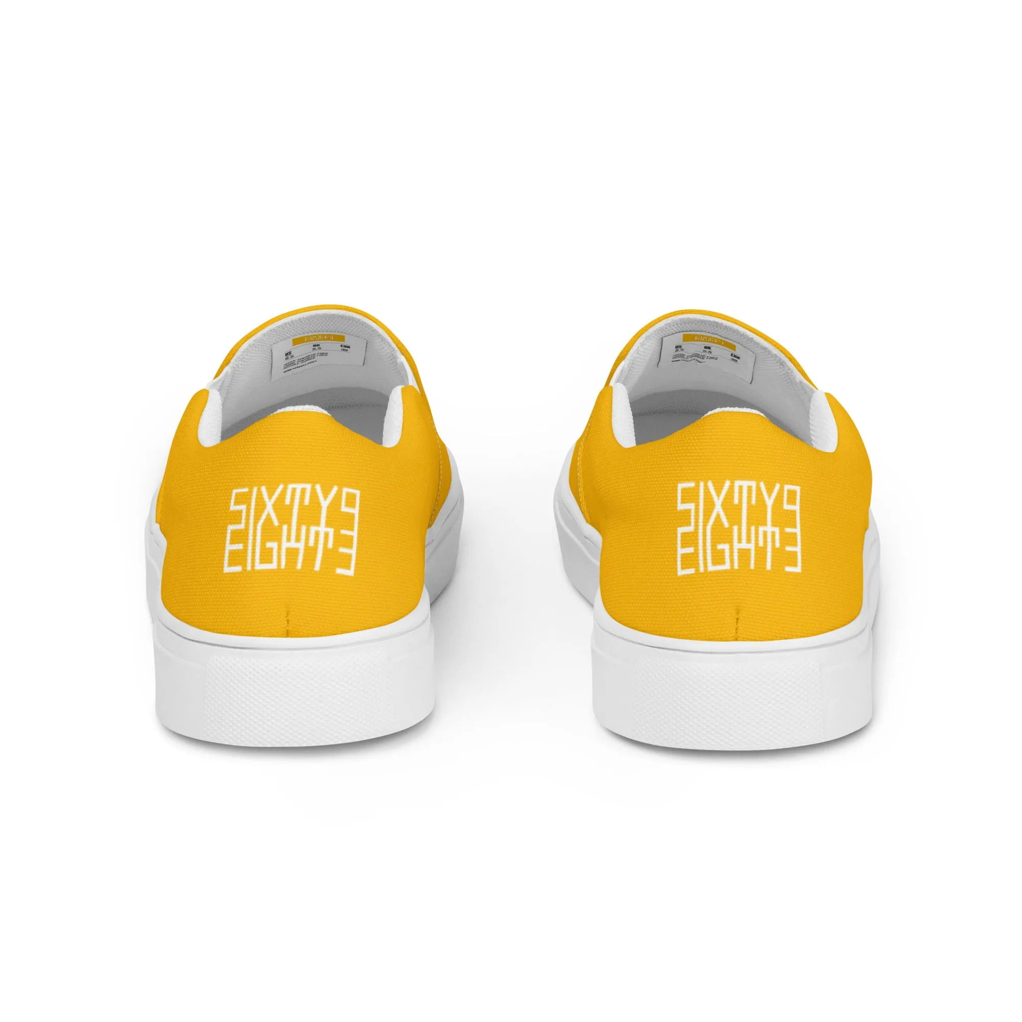 Sixty Eight 93 Logo White & Orange Men's Slip On Shoes