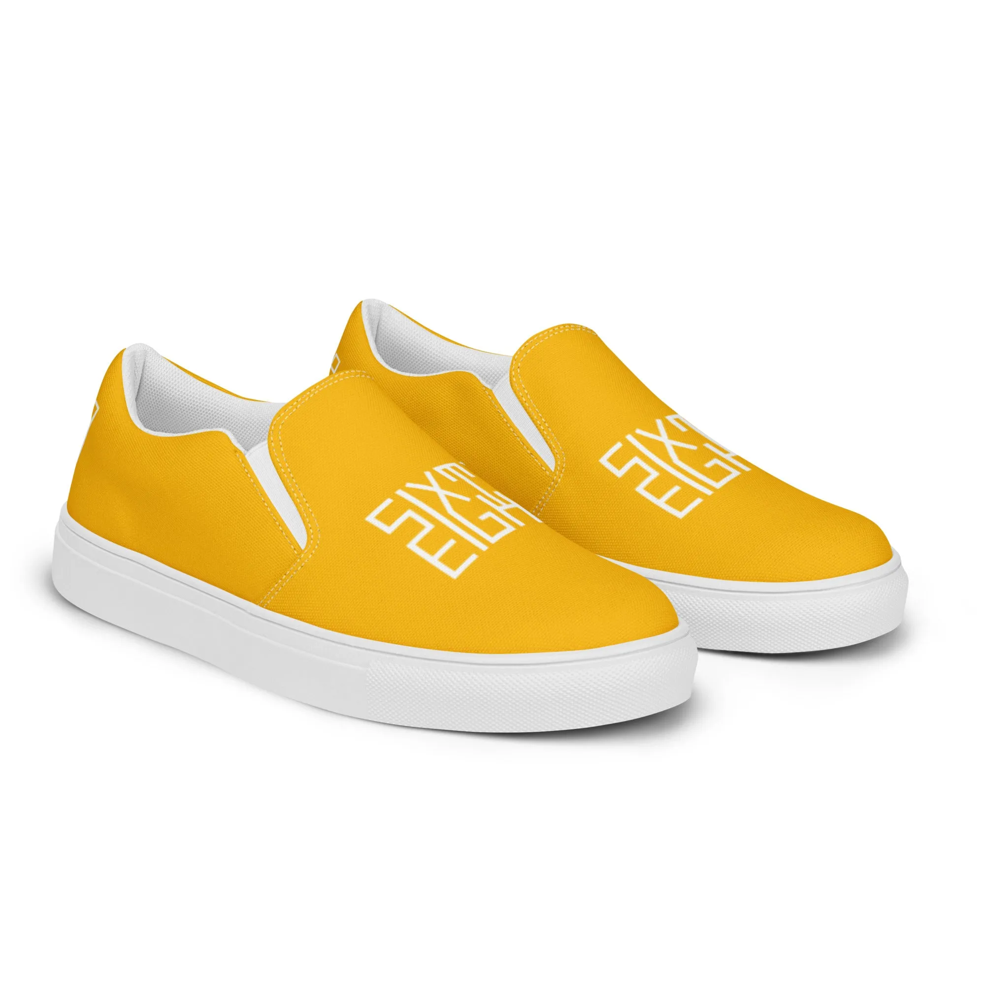 Sixty Eight 93 Logo White & Orange Men's Slip On Shoes