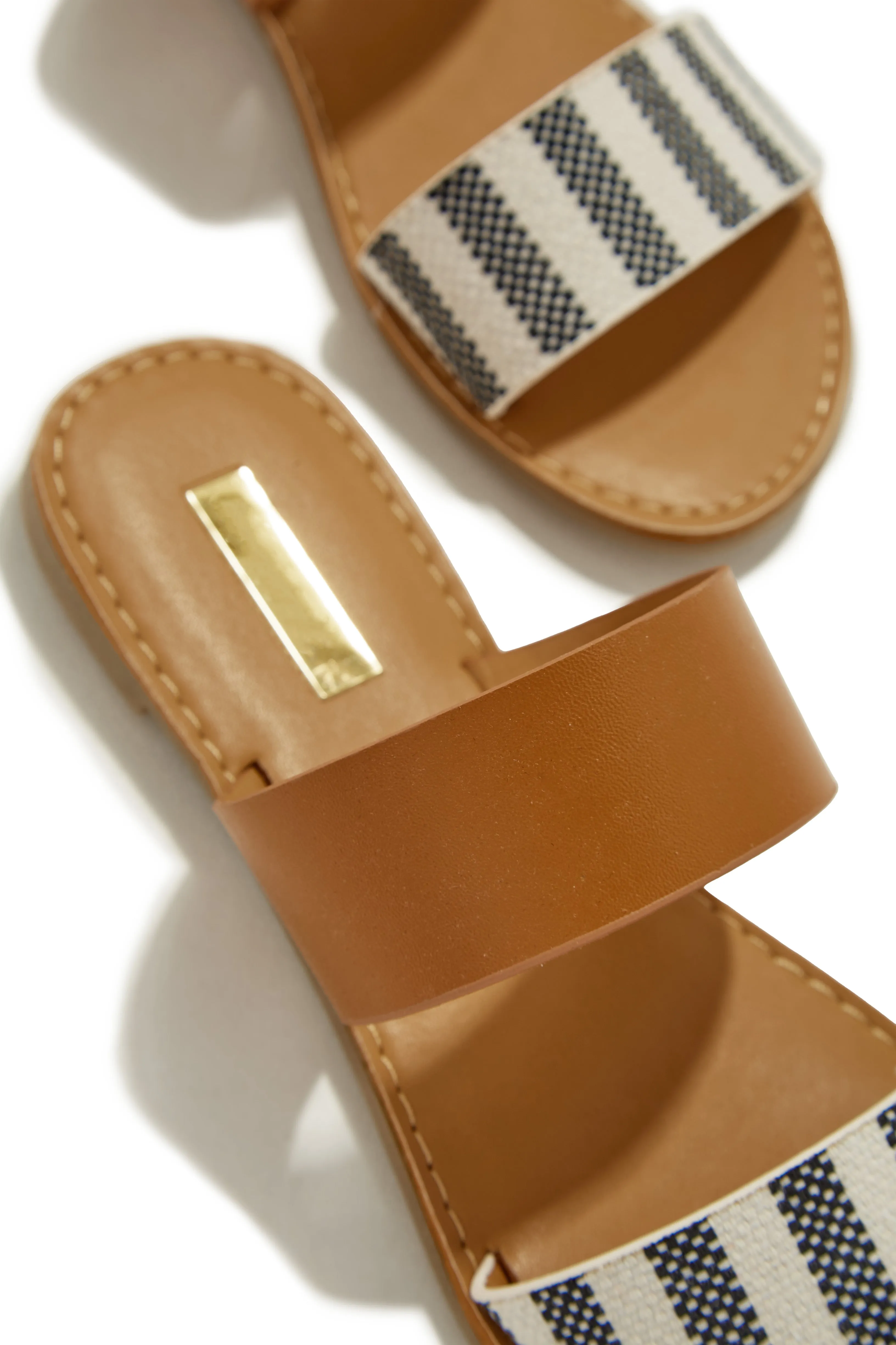 Spring Breaker Flat Slip On Sandals - Tan