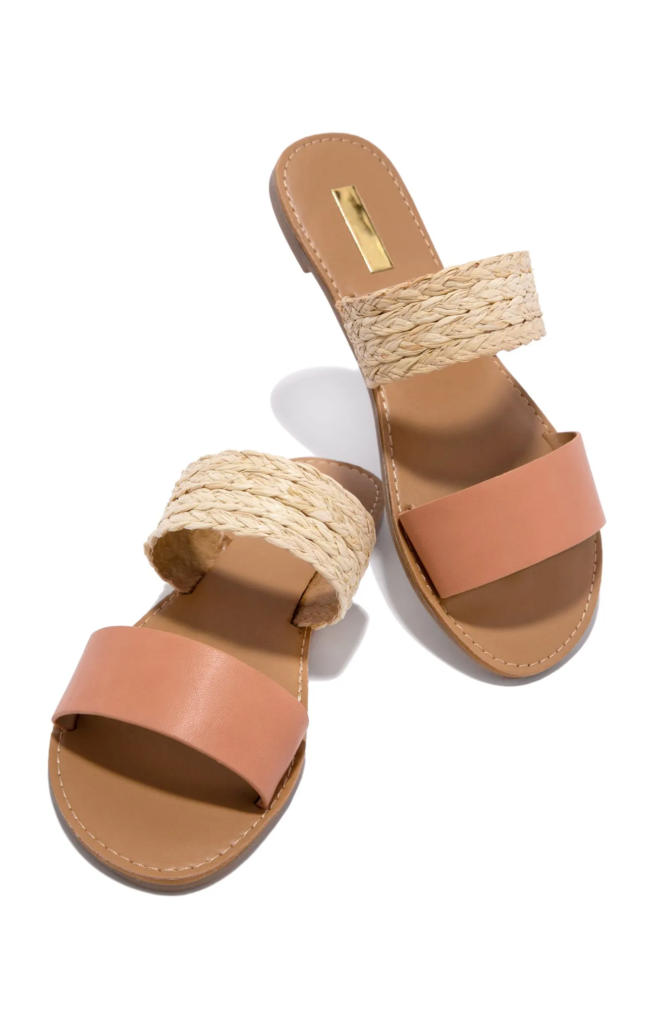 Spring Breaker Flat Slip On Sandals - Tan