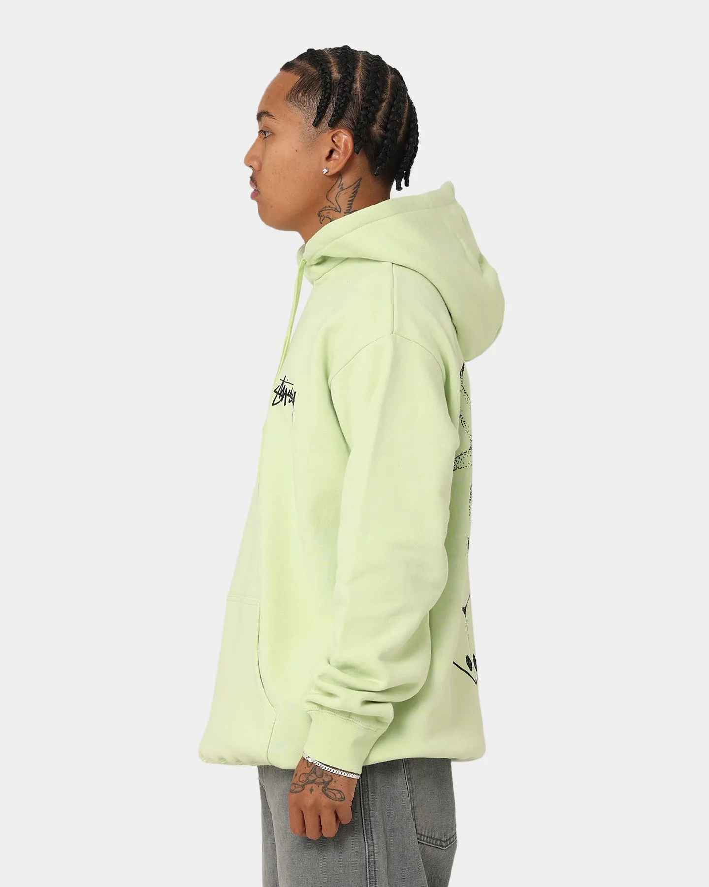 Stussy Fire Dice 50-50 Hoodie Light Green